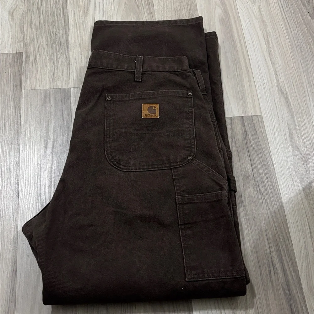 Carhartt Double Knee Canvas Work Distressed Pants Size 36x30 
Made In USA B136 - Picture 10 of 10